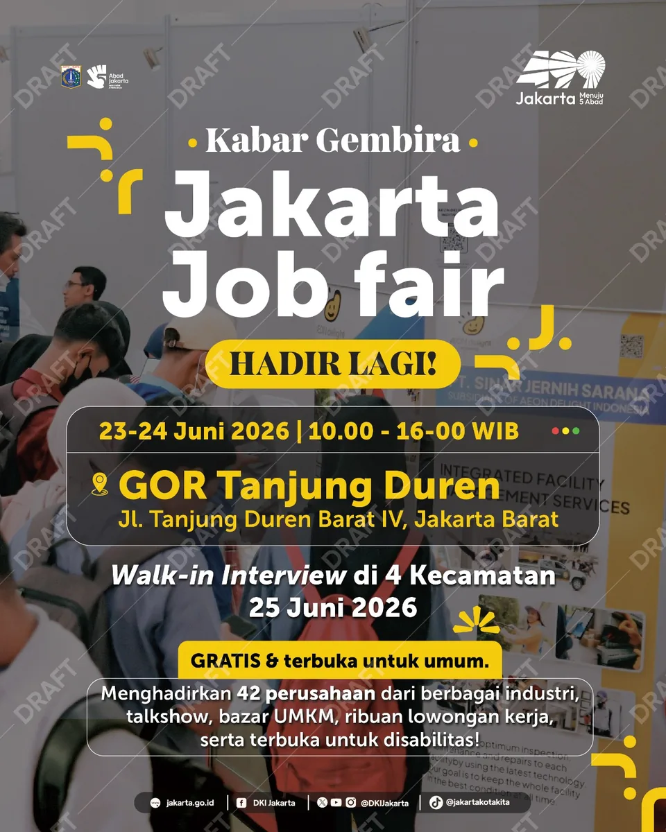 Job Fair Kabupaten Klaten 2026 (Suku Dinas TKTE Wilayah Kabupaten Klaten Barat) : 23-24 Juni 2026